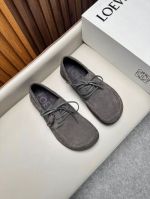 Loewe Grey calfskin Leather Shoes-Loewe Man Business Leather Shoes